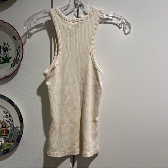 Agolde Ribbed Tank XS Cream Off White - Picture 2 of 6